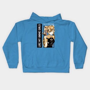 LIKE MY COFFEE STRONG LIKE MY ANIME GIRLS Kids Hoodie